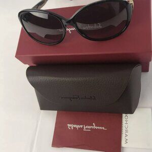 NEW SALVATORE FERRAGAMO 607S 001 Black Marble Sunglasses